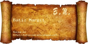 Batiz Margit névjegykártya